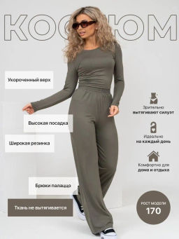 Костюм из вискозы с брюками-палаццо - Барболета фото 31