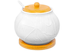 Сахарница 620 мл 11*11*12 см Танзания + ложка + дер. крышка на дер.подставке - Elan gallery фото 4