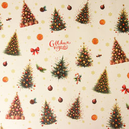 Цена за 3 шт. Бумага упаковочная «Ёлочки», белый крафт, 1 лист, 80 г/м², 70×100 см