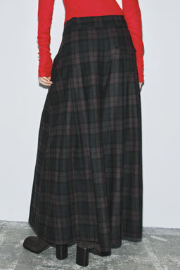 ZW COLLECTION CHECKED WOOL BLEND TROUSERS - Zara фото 3