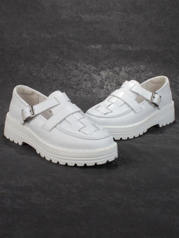 03-PDA165-1 WHITE Полуботинки женские (натуральная кожа)