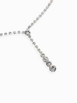 Набор 2 пред-а: серьги, колье "Вечерний шик" минимал, цвет белый в серебре