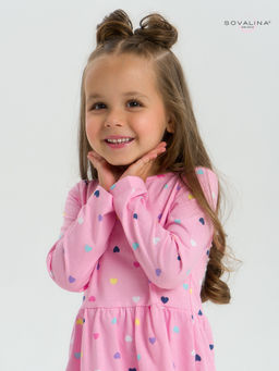 Платье Эля цветные сердечки на розовом - Sovalina фото 11