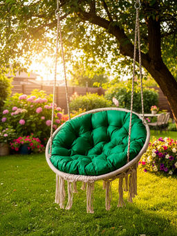 Подушка в подвесное кресло кокон и качели PO 80х80 см, оксфорд, круглая, Bio-Line