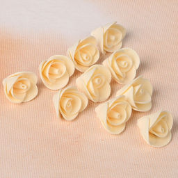 Набор цветов для декора «Роза», из фоамирана, d=2 см, 10 шт., бежевый