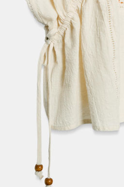 TOP BORDADOS CORDONES LATERALES / Crudo - Zara фото 9