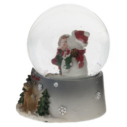 Фигурка декоративная "Снеговик" в стекл шаре, L7 W7 H8,5 см, 2в.