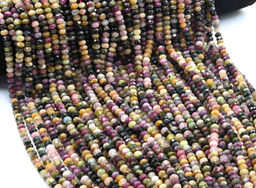 Бусины из турмалина рондель огранка 5*3мм, 40см, 128 бусин Радуга камня