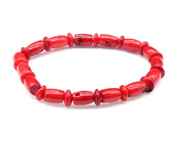 Браслет из коралла красного бочонок 8*10мм, 17см
