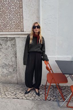 KNIT JUMPER WITH RIBBED TRIMS