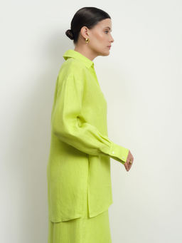 Рубашка льняная 80990 лайм