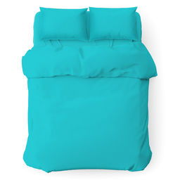Пододеяльник на кнопках Евро Макси Бирюзовый 240х215см, поплин Комфорт 115г/м2, хлопок 100%, упаковка классическая ПВХ 28х41см, Домашняя мода (Россия)