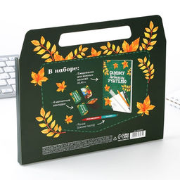Подарочный набор в портфеле, ежедневник А5, 80 л., закладки, ручка «Дорогому учителю»
