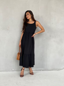 Martichelli Сарафан длинный чёрный  фото 8