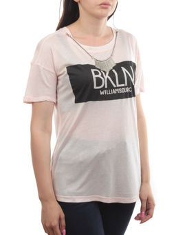 LJ-1015 PINK Футболка женская (65% хлопок, 30% полиэстер, 5% эластан)
