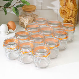 Цена за 12 шт. Банка для сыпучих продуктов Optima, 250 мл, с бугельным замком, стекло