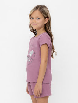 КР 302715-1/темная орхидея к553 фуфайка (футболка) для дев - Crockid фото 4