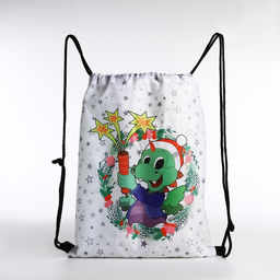 Мешок-рюкзак новогодний на шнурке, цвет белый/разноцветный - Simaland фото 2