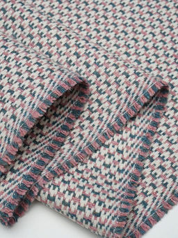 Шерсть пальтово-костюмная Твид Букле цв.молочный/розовый, ш.1.55м, шерсть-50%, п/э-50%, 430гр/м.кв - Купава фото 14