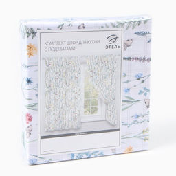 Комплект штор д/кухни с подхватами Этель Wild flowers 145х180см-2 шт., 100% п/э  фото 6