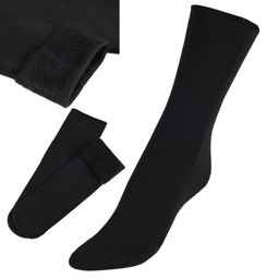 Носки женские р. 35-39 ТЕПЛЫЕ ФЛИС / ZS17 /уп 10/300/ ОДНА ПАРА (Черный) - Галеонтрейд фото 3