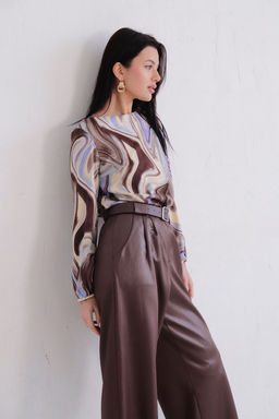 Блуза прямого силуэта с вырезом лодочка - Martichelli фото 62