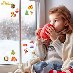 Наклейки на окна Merry Christmas, 30×25 см