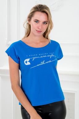 Футболка женская из вискозы Лирика синий You are safe - Амадэль фото 4