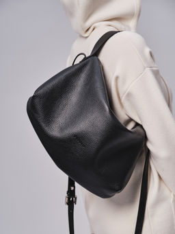 Сумка кожаная багет Deboro 30963 черная