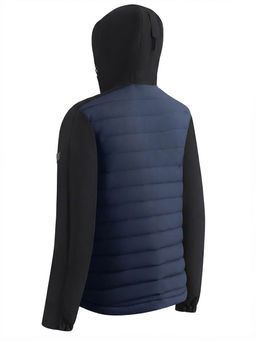 Куртка мужская гибридная стёганая с капюшоном с графеновой подкладкой синего цвета 9627_1S