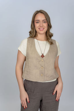 Двухсторонний жилет 100% лен