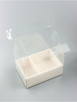 Коробка с PVC для цветов и десертов 26×18×30 см, белый