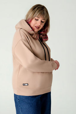 Арт. 15116 Худи женское с капюшоном 46-54 (5 шт) Цвет:бежевый