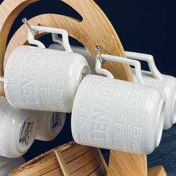 140-114 Кофейный набор 12пр. 130мл на подставке BAMBOO в под.уп.(х12)Фарфор - Lenardi фото 2