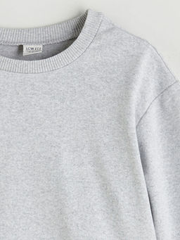 Bisiklet Yaka Basic K?z ?ocuk Sweatshirt