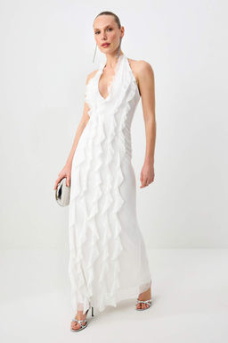 TRENDYOLMILLA Limited Edition Ac?k Sar? F?rf?rl? Astarl? Tul Abiye Elbise TPRSS25AE00063 фото 25