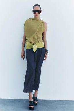 LEATHER BELT WITH PIERCING BUCKLE - Zara фото 3