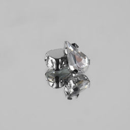 Цена за 2 шт. Стразы пришивные «Капля», в цапах, 6×10 мм, 50 шт., белые