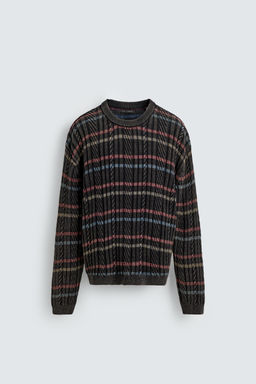 TEXTURED STRIPE SWEATER