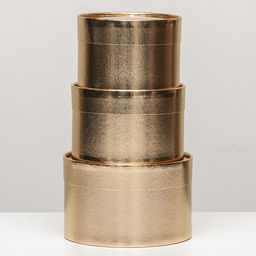 Набор шляпных коробок 3 в 1, золотой, 16 х 10 см, 14 х 9 см, 13 х 8,5 см - UPAK LAND фото 3