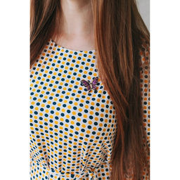 Брошь «Бабочка» дарк, цвет чёрно-фиолетовый в чернёном золоте