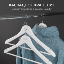 VAL JB-16614S5 Вешалка дер., 44.5*23*1.2см, набор 5шт., c перекл., крюч.д/экон.места, JAPANESE BLACK, шт - Valiant фото 19