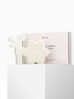 Подарочный набор новогодний: бомбочка снежинка и фигурная свеча олень, URAL LAB