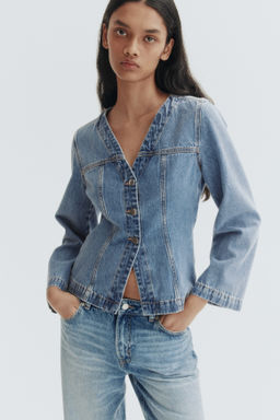 Chaqueta denim con escote en V - H&m фото 4