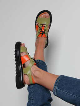 Босоножки 2029.2525bl. Авокадо оранжевый