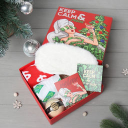 Новогодний подарочный набор KAFTAN Relax носки размер 36-39 (23-25 см), бомбочка для ванн