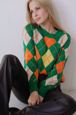 10664 Джемпер с ромбами зелёный - Martichelli фото 26