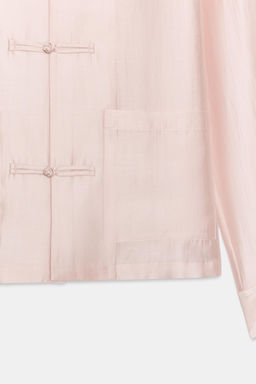 CAMISA SATINADA ALAMARES ZW COLLECTION / Rosa pastel