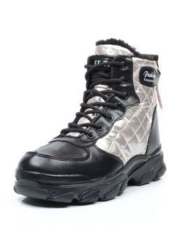 04-2221-4 BLACK Ботинки зимние женские (искусственные материалы)