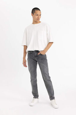 Узкие зауженные джинсовые брюки с нормальной талией и зауженной посадкой - Defacto фото 3